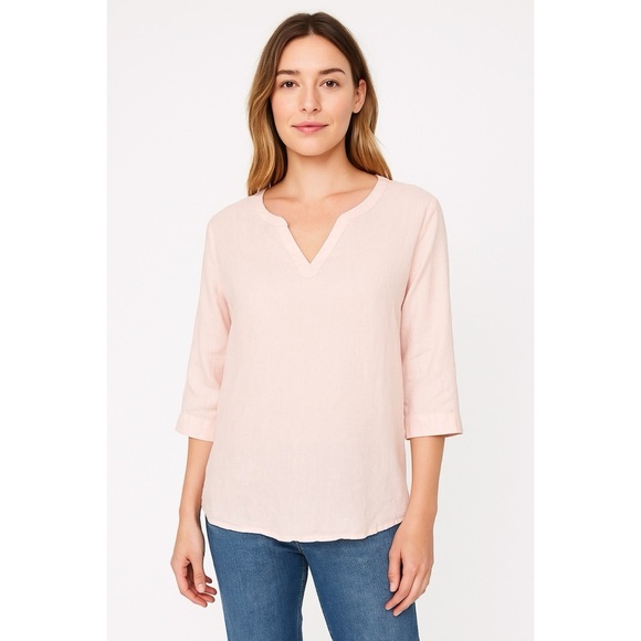 J. Jill Love Linen Pure Linen Light Pink Tunic - Picture 1 of 10